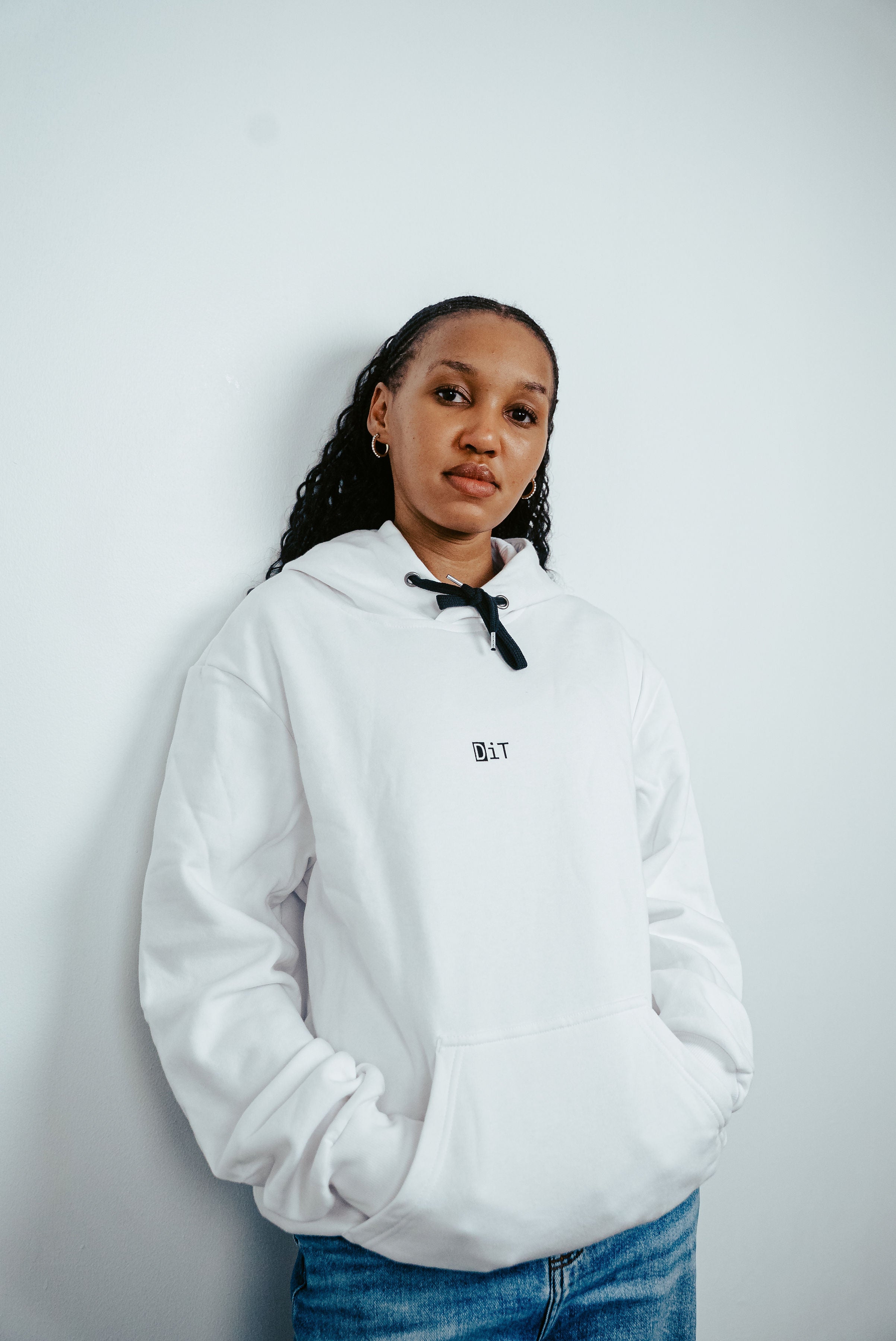 Long sleeve hoodie in discreet design